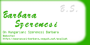 barbara szerencsi business card